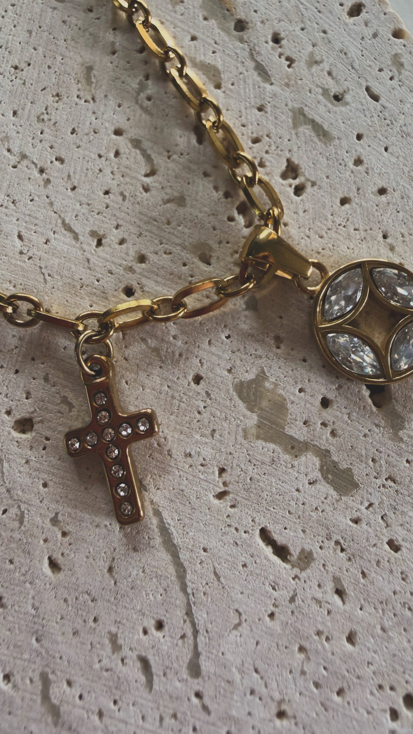 Kate Cross Charm Stainless Steel Necklace