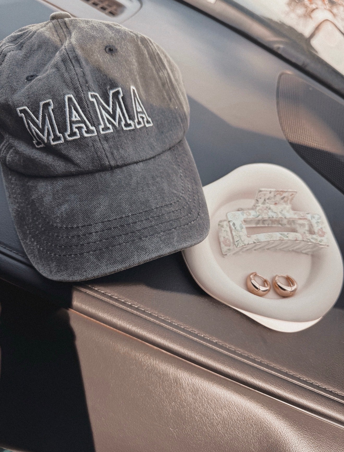 Mama Embroidered Hat Vintage Black Dad Hat