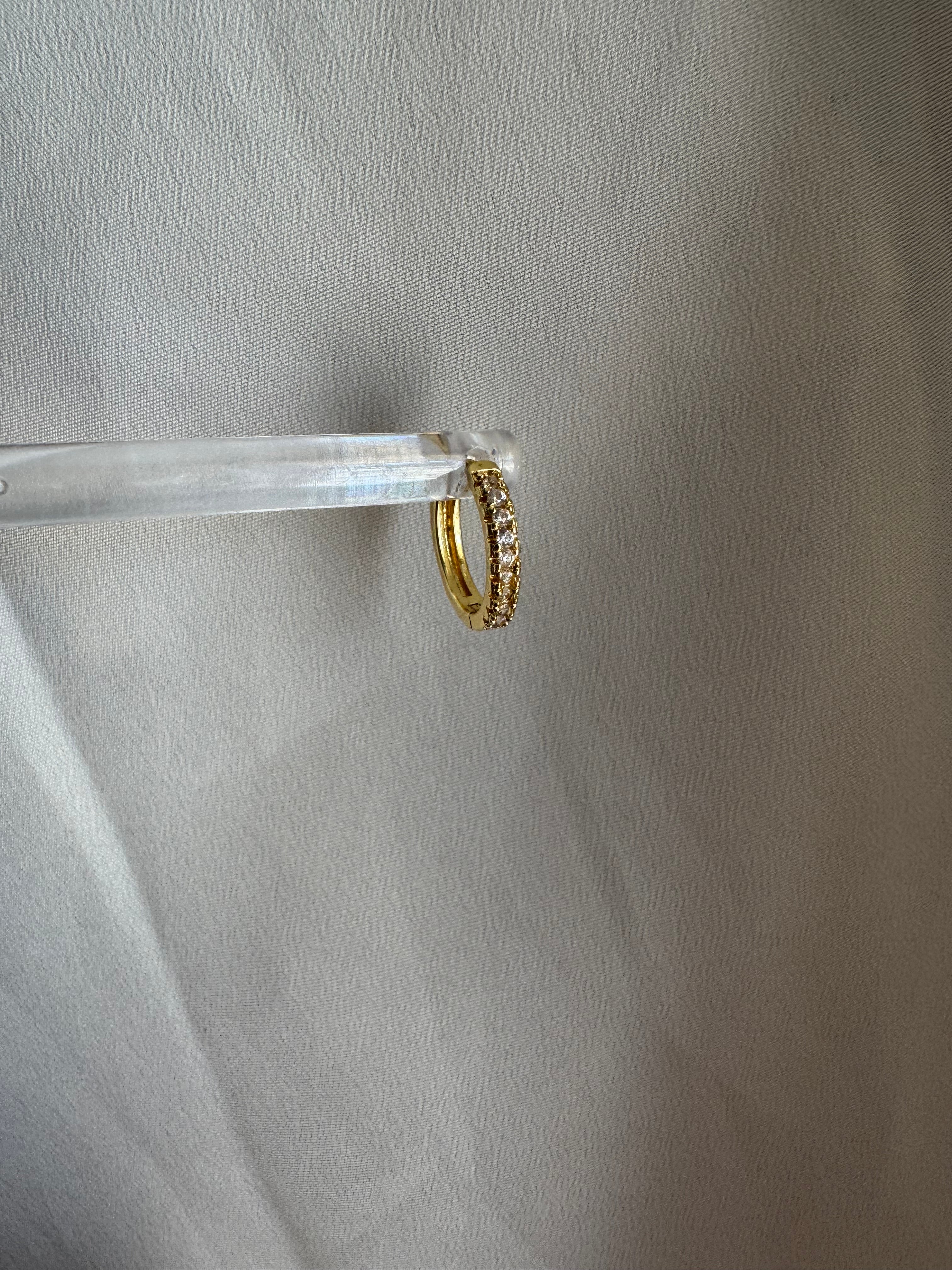 Pumpkin Queen 14K Golf Filled Huggies Cubic Zirconia