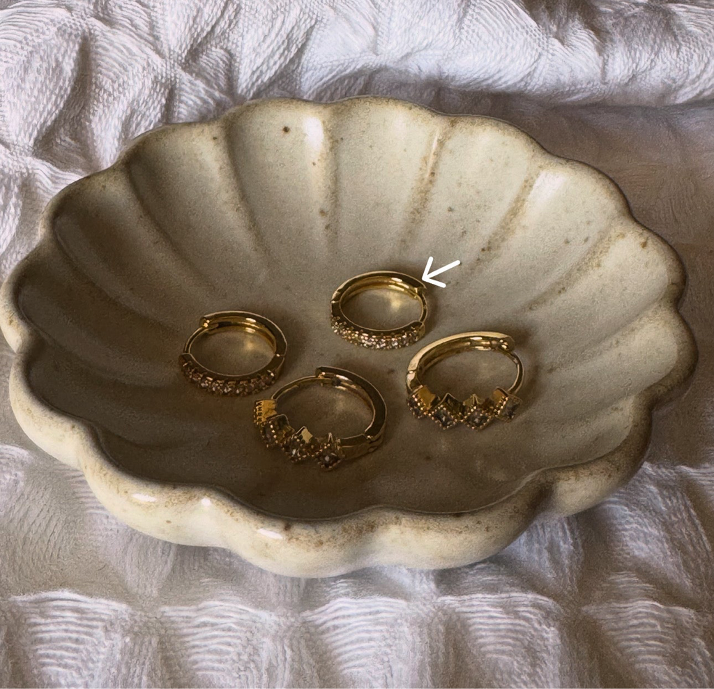 Pumpkin Queen 14K Golf Filled Huggies Cubic Zirconia