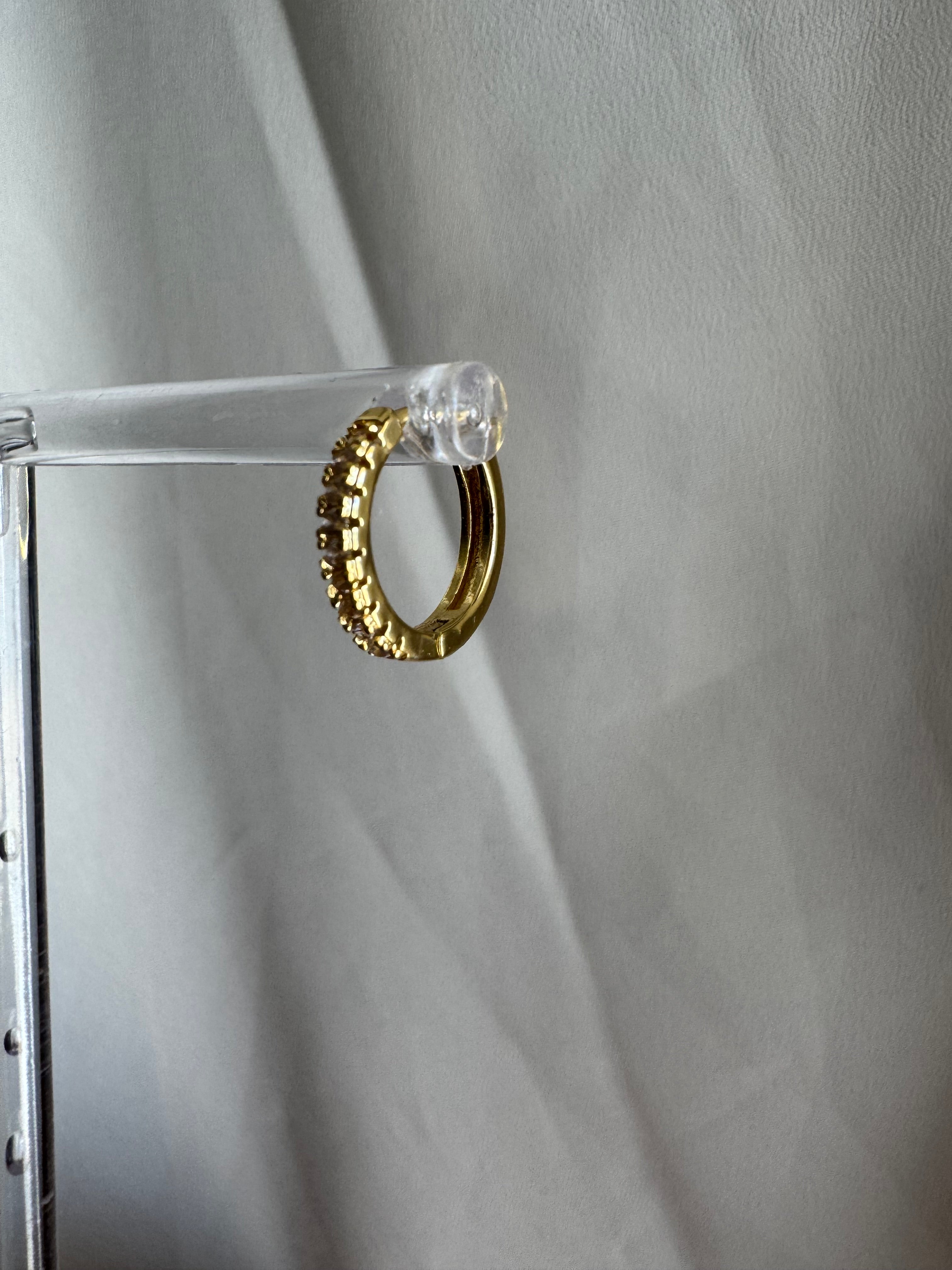 Pumpkin Queen 14K Golf Filled Huggies Cubic Zirconia