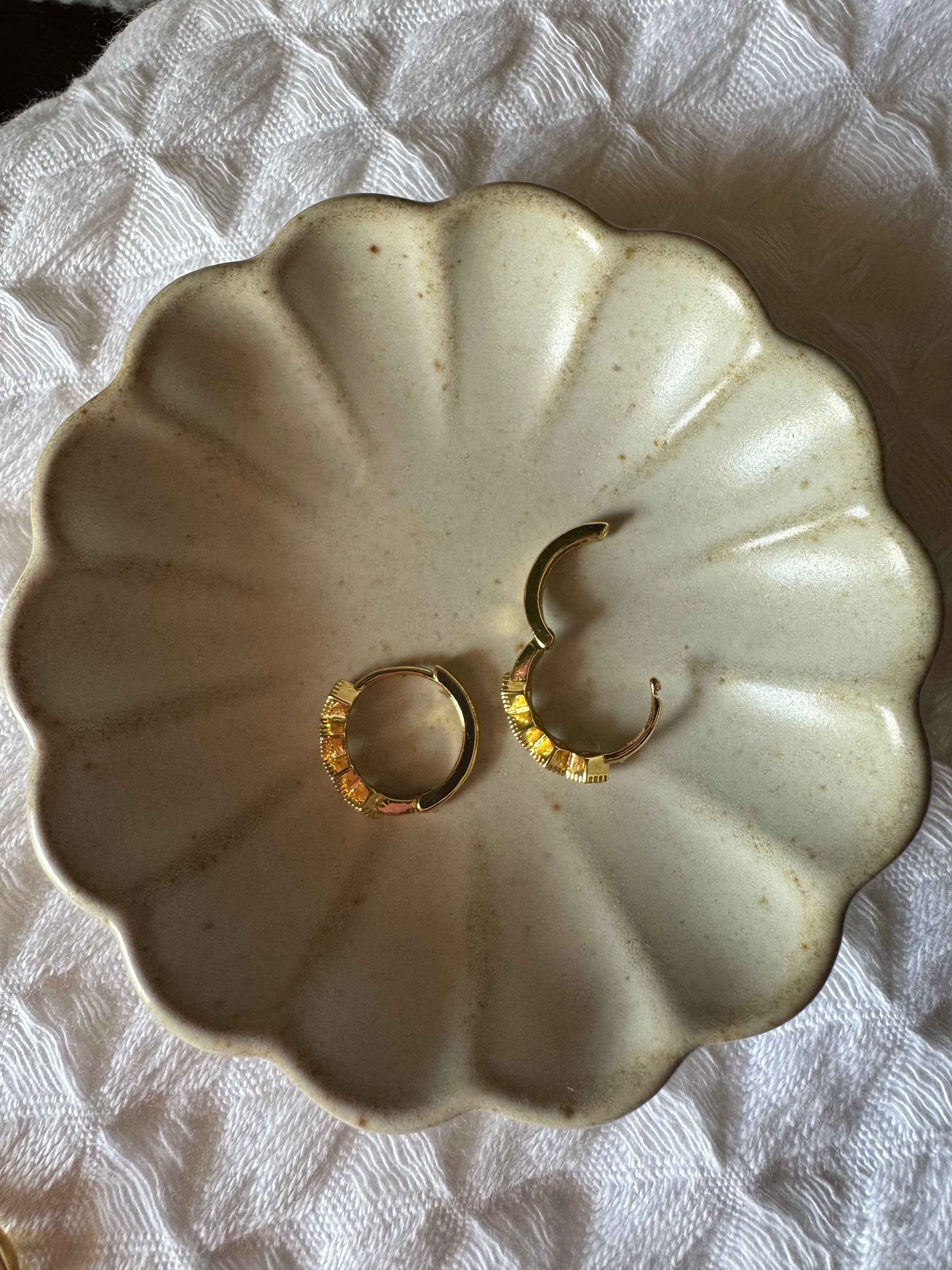 Lattes Please 14K Gold Filled Huggies Cubic Zirconia
