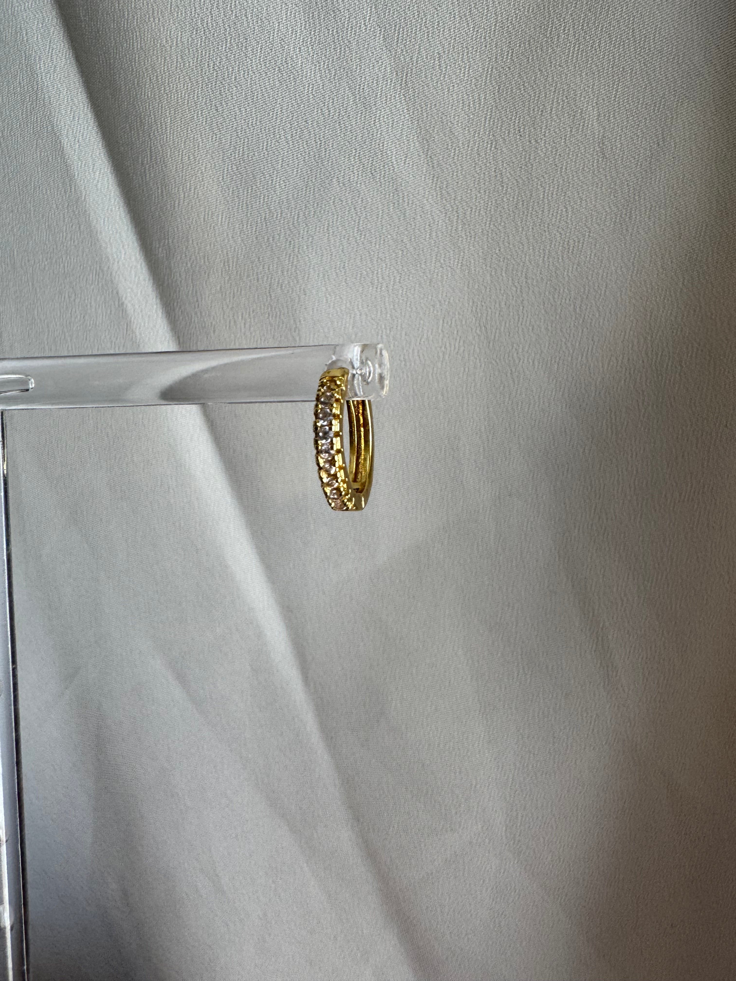 Pumpkin Queen 14K Golf Filled Huggies Cubic Zirconia