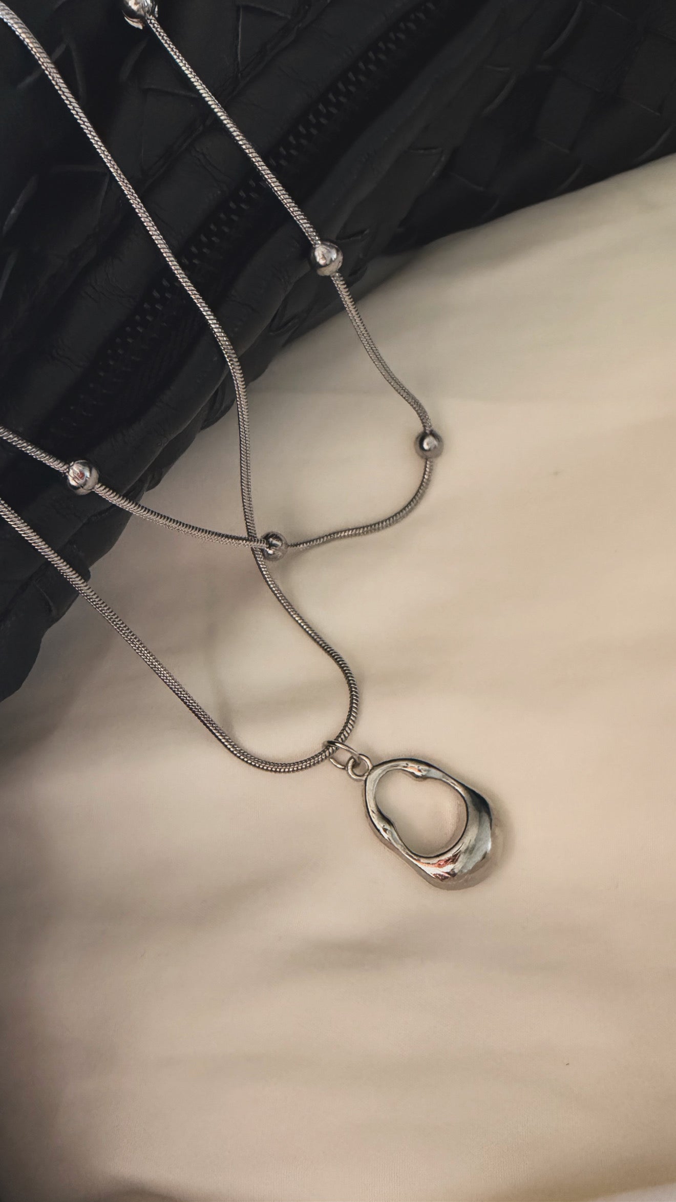 Dolce Silver Beaded Necklace