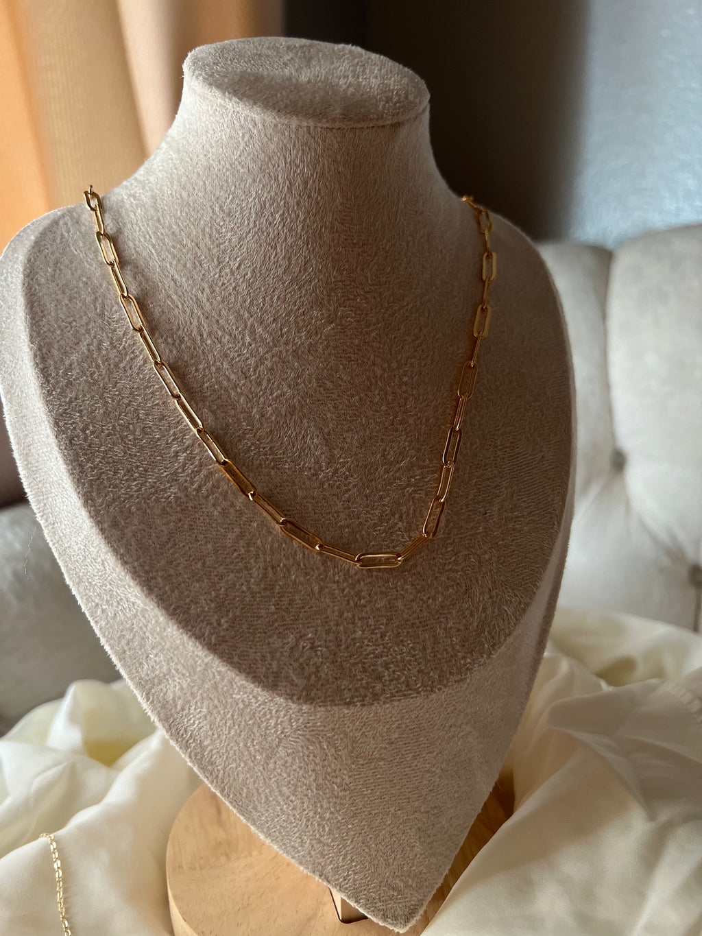 Me & Mine Paper Clip Gold Filled Necklace