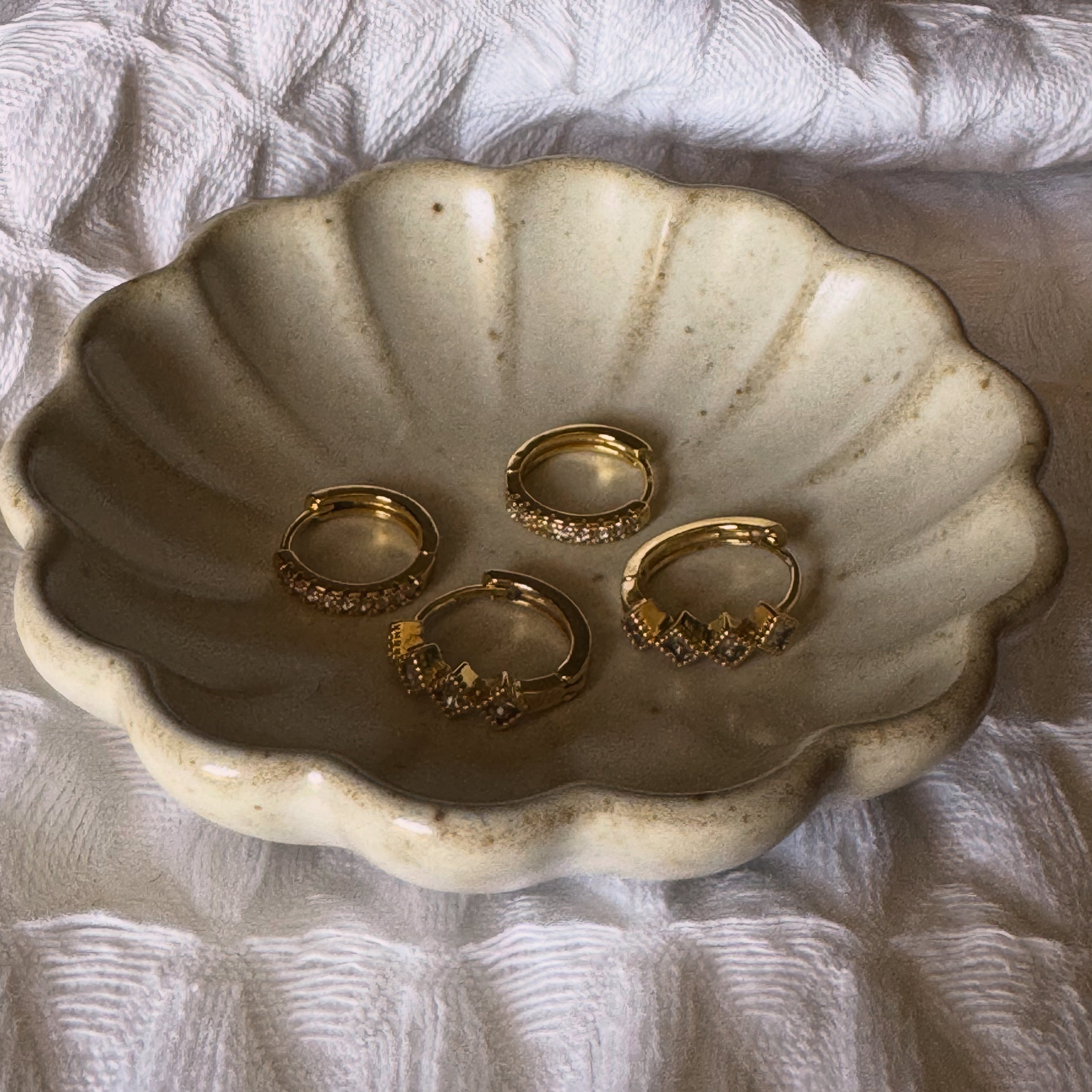 Lattes Please 14K Gold Filled Huggies Cubic Zirconia