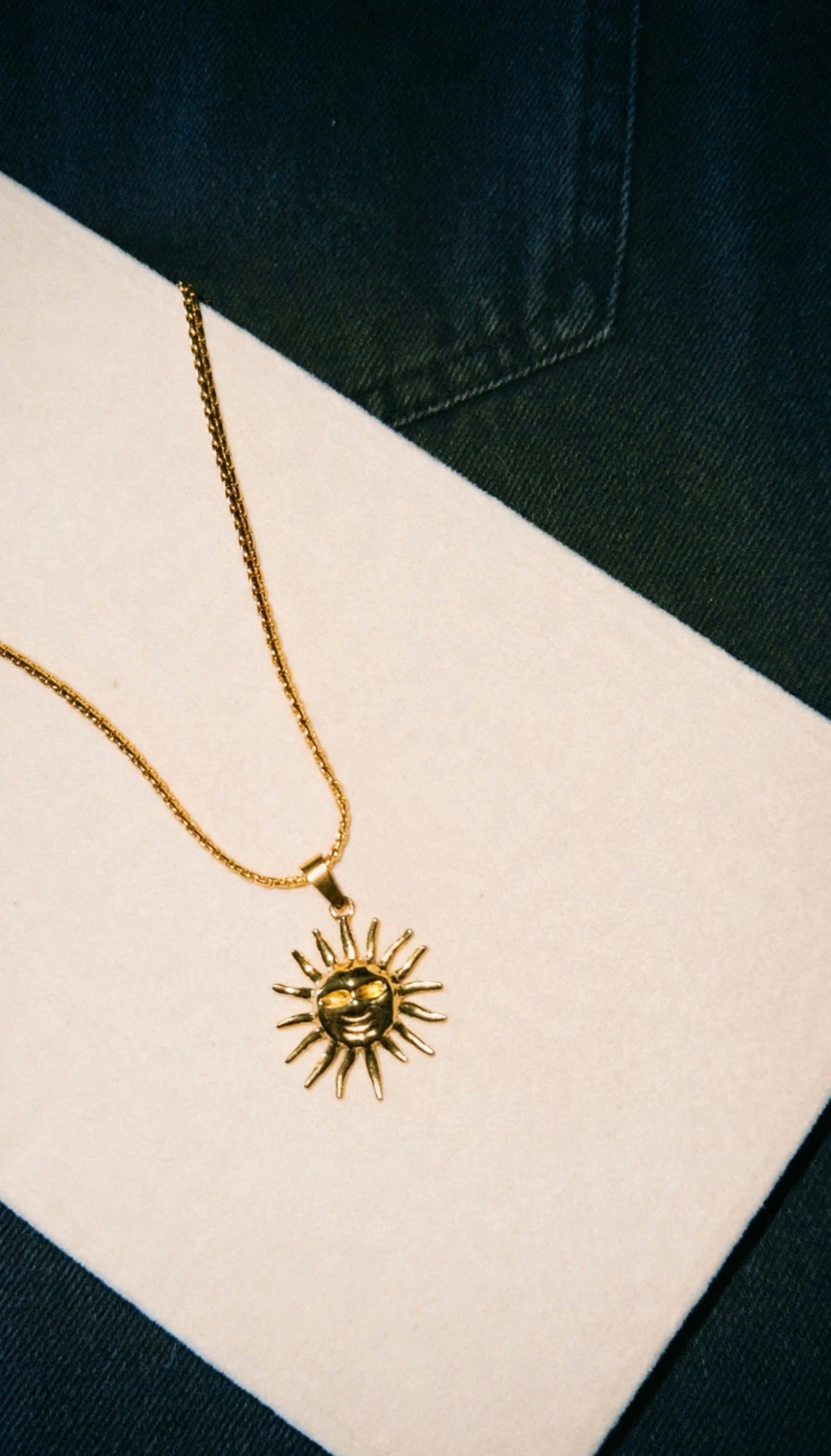 Coco Sun Face Stainless Steel Necklace