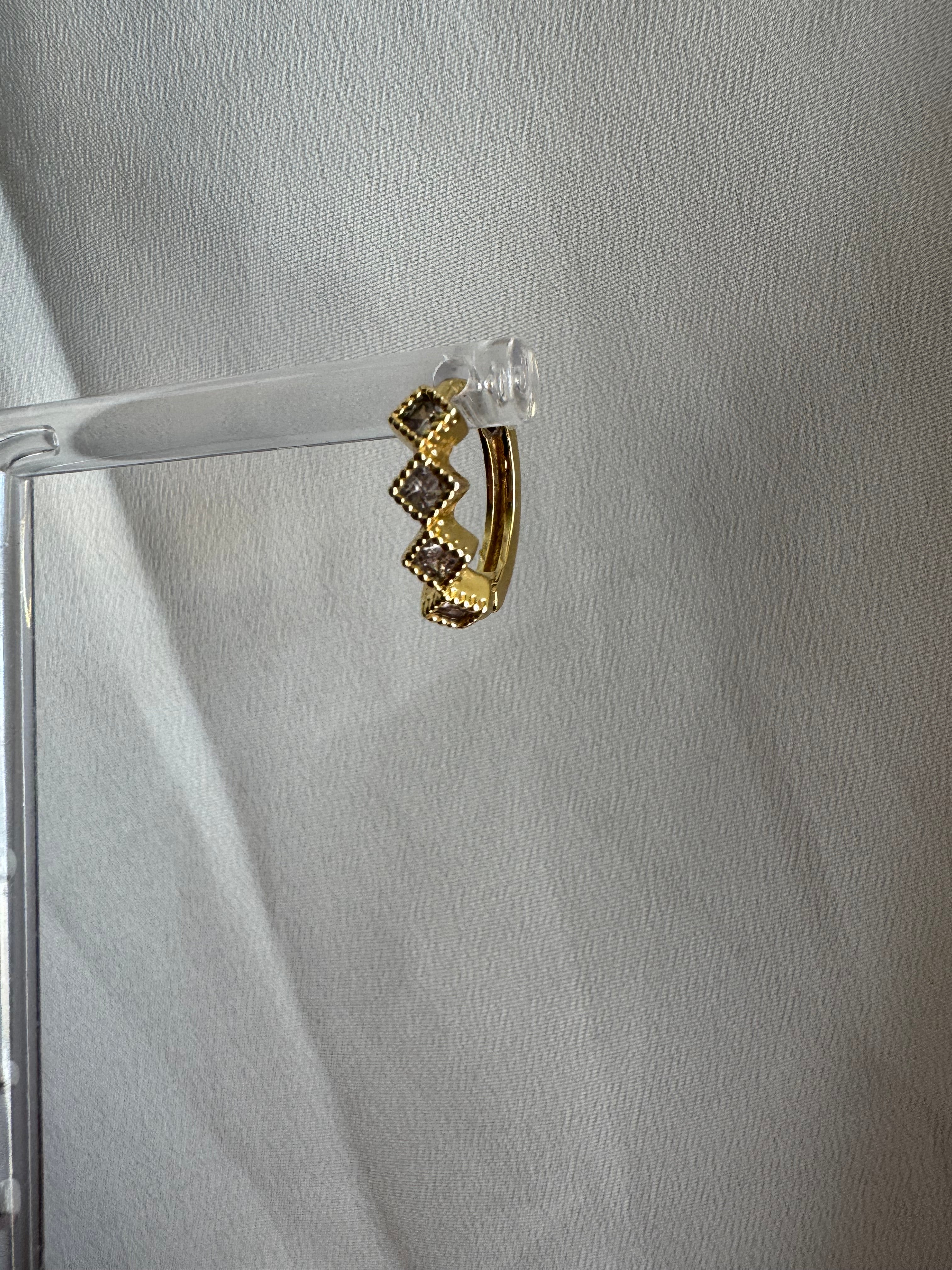 Lattes Please 14K Gold Filled Huggies Cubic Zirconia