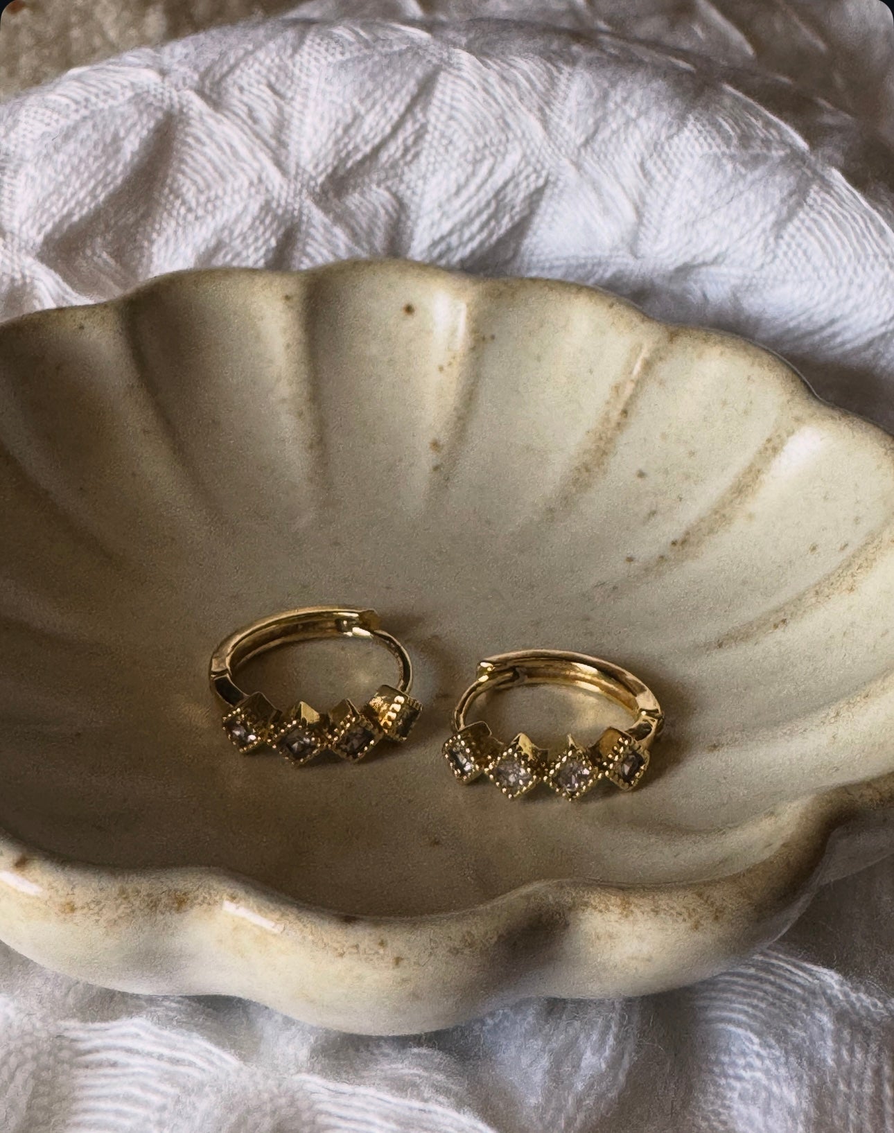 Lattes Please 14K Gold Filled Huggies Cubic Zirconia