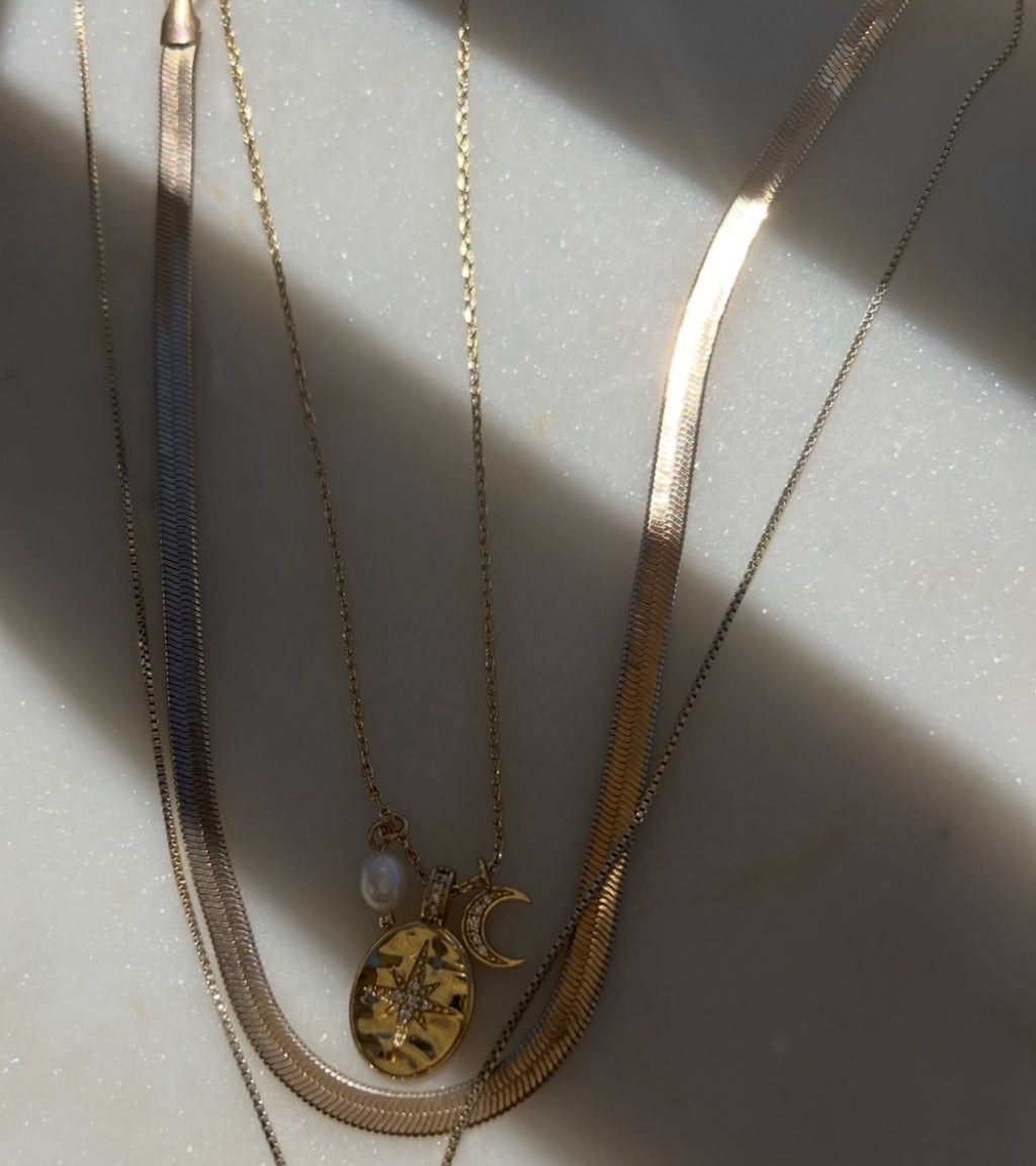 Coffee First Gold Stainless Steel Snake Chain