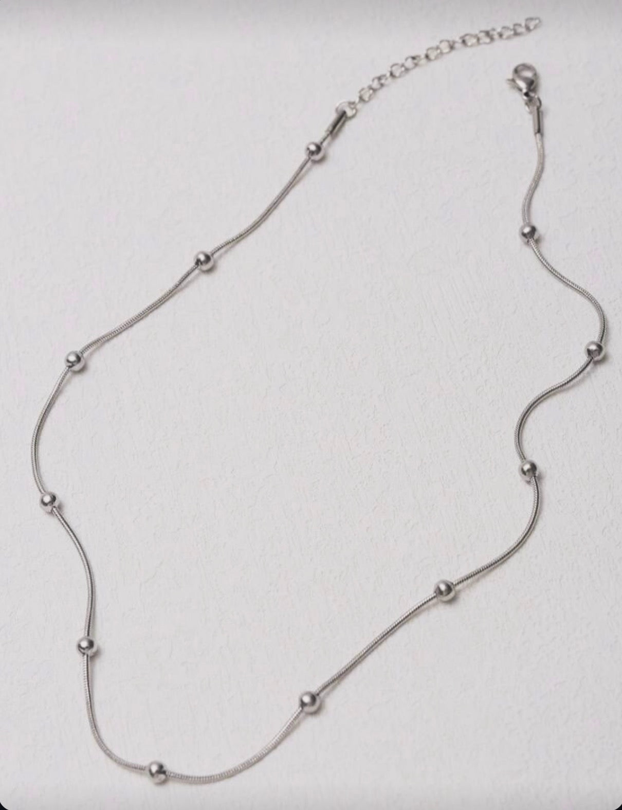 Dolce Silver Beaded Necklace