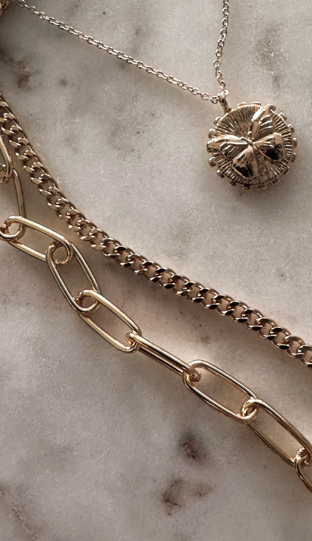 You’re a Boss Double Sided Butterfly Pendant 14K Gold Necklace