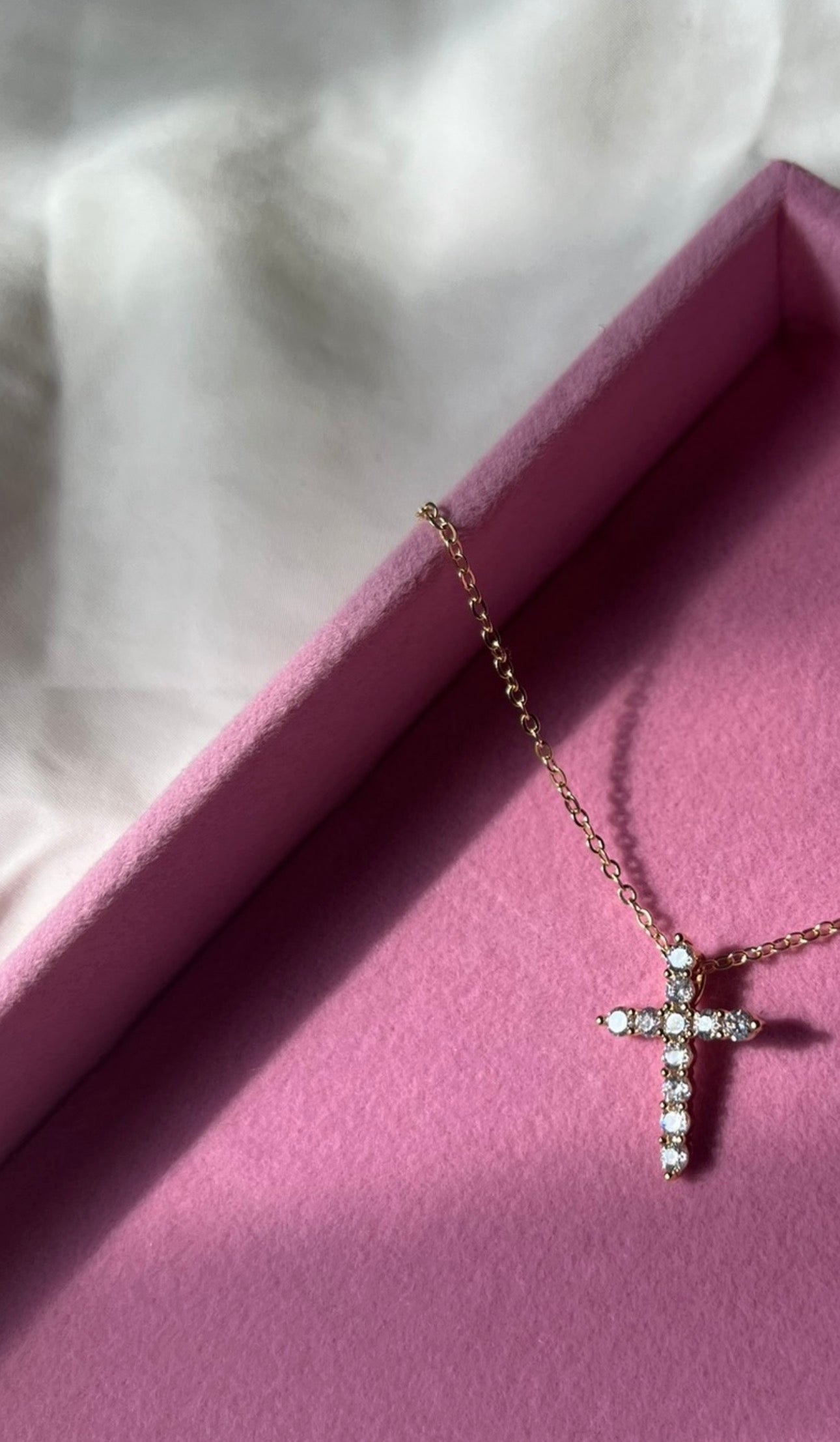 11:11 Gold Necklace , Cross Charm with Cubic Zirconia