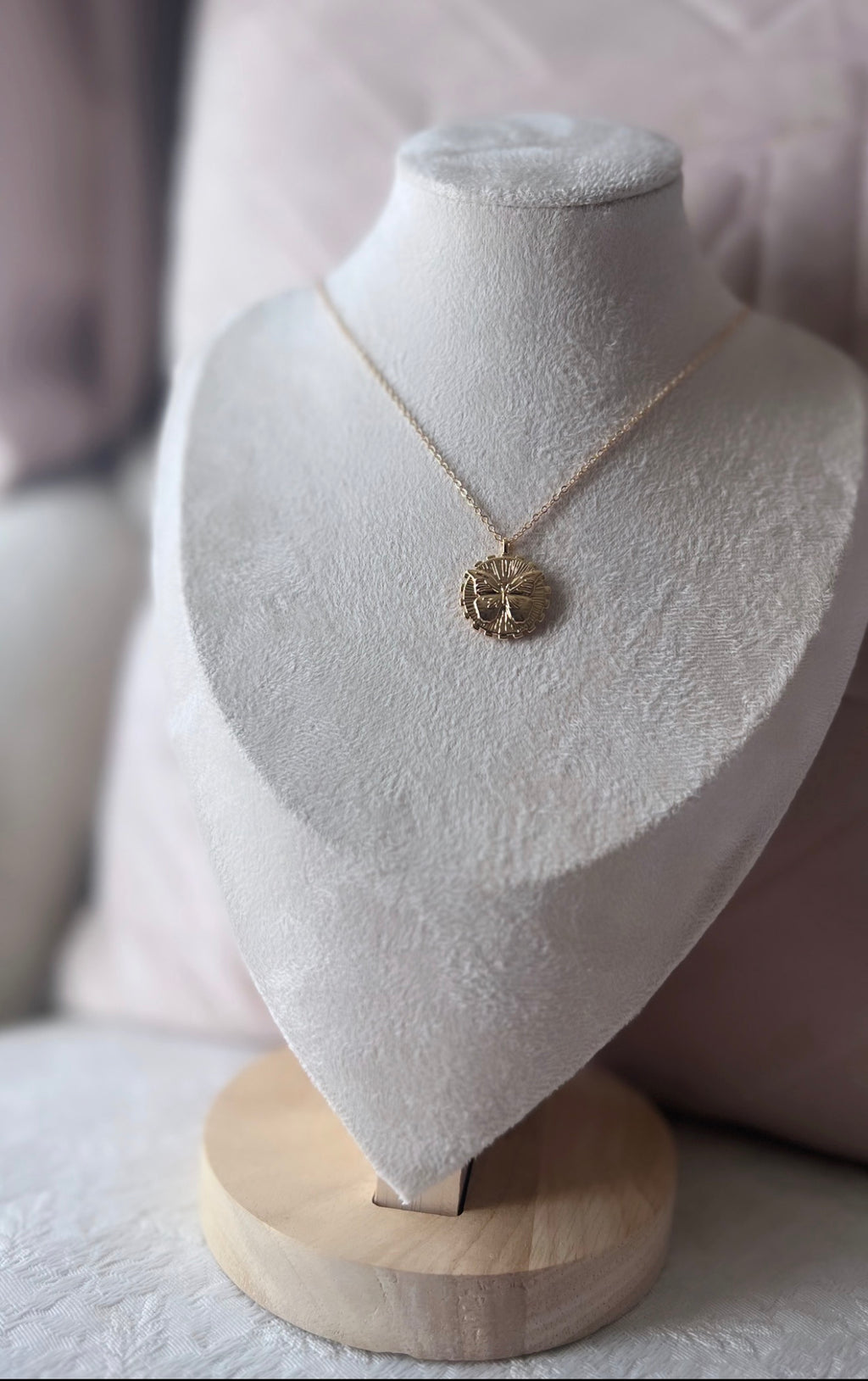 You’re a Boss Double Sided Butterfly Pendant 14K Gold Necklace