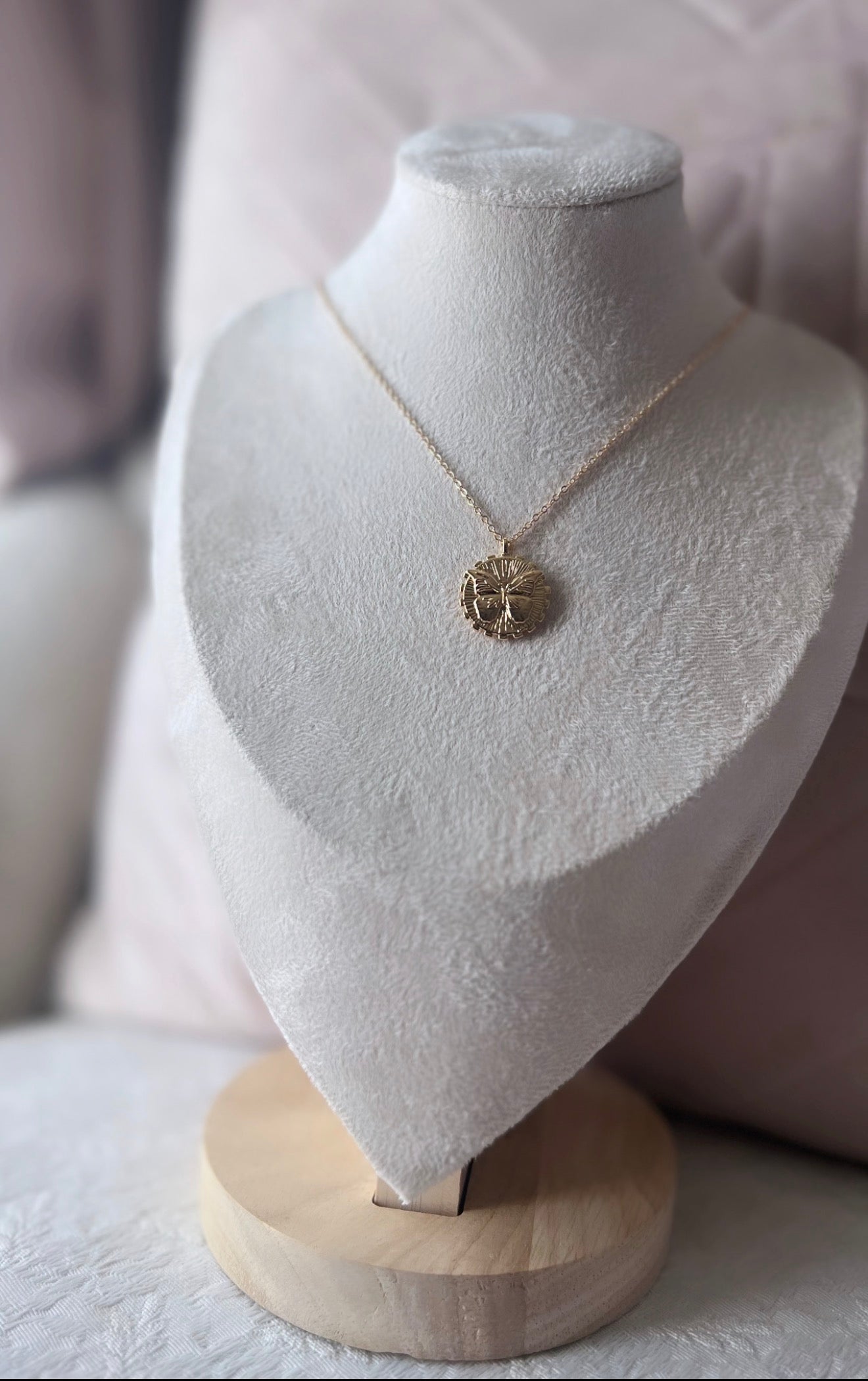 You’re a Boss Double Sided Butterfly Pendant 14K Gold Necklace