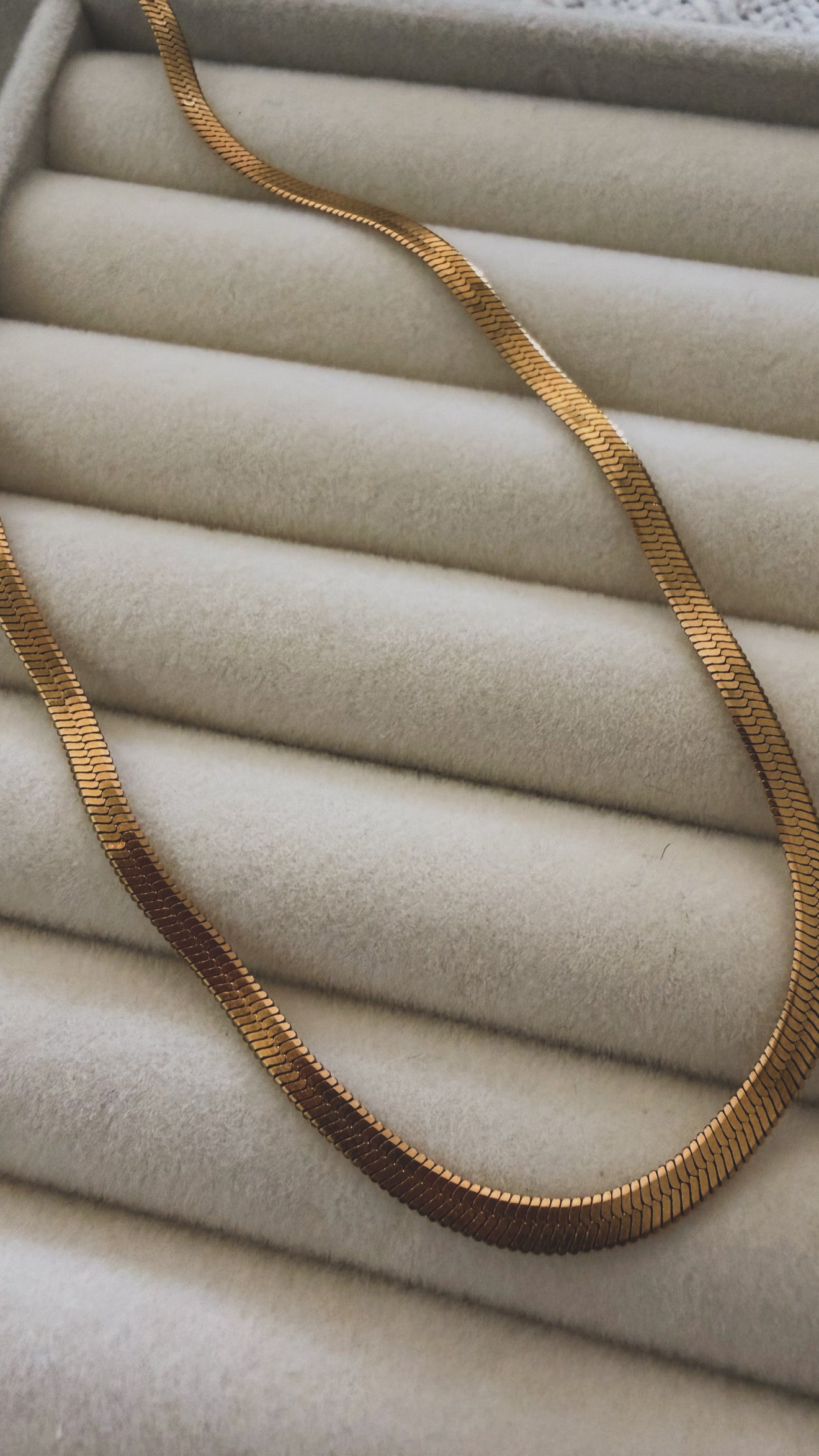 Coffee First Gold Snake Stainless Steel Chain 14 inch Necklace