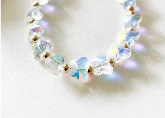 Spring Baby Butterfly Crystal Beaded Bracelet